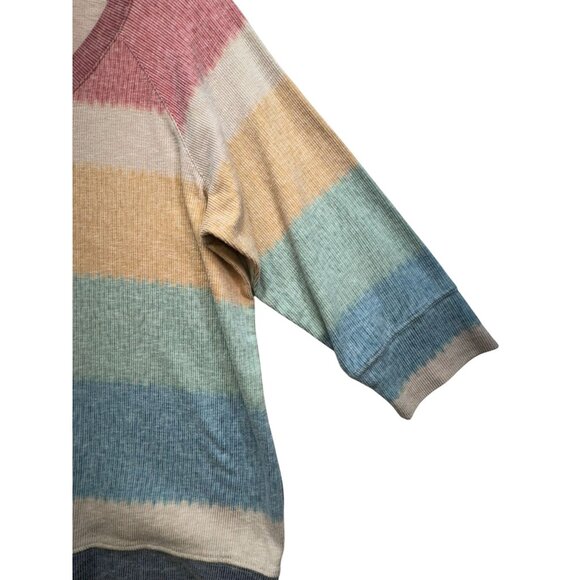 Christopher & Banks Petite Womens Striped V-Neck Pullover Sweater P/XL Top Blue - Picture 4 of 11